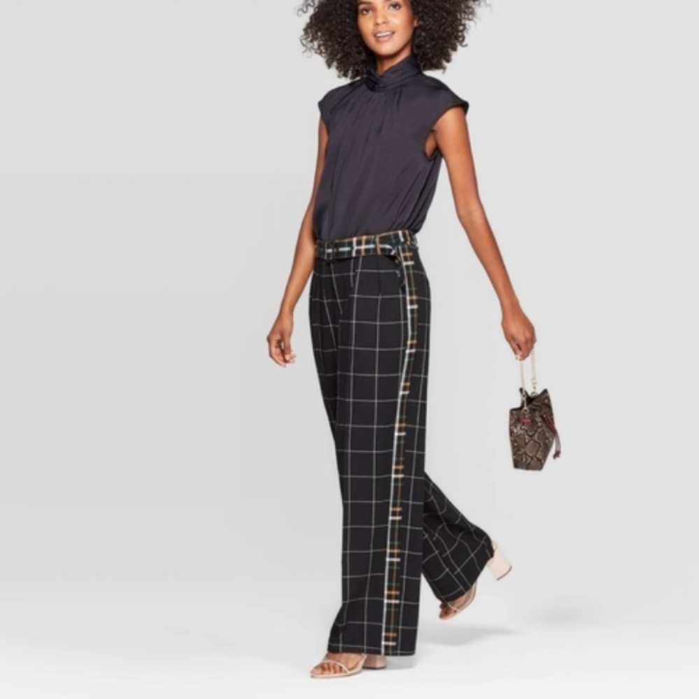 Who What Wear Straight Leg Plaid Pants